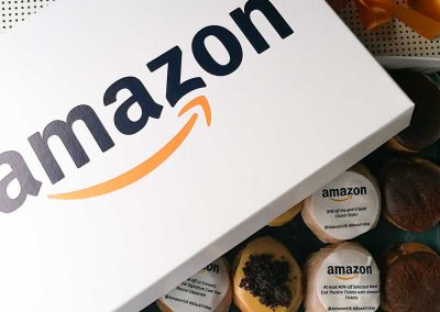 Amazon branded doughnuts with discounts iced on